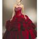 Dunkelrotes Duchesse Ballkleid...